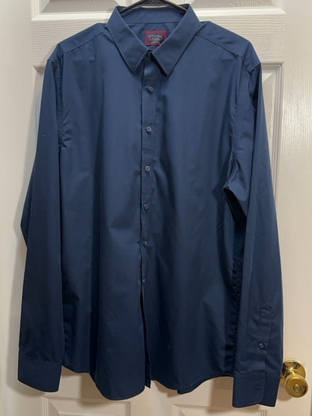 UNTUCKit Men's XL Tall Long-Sleeve Button-Up Shirt - Navy Blue